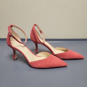 Jessica Simpson Foxena Heels Red Pointed Toe Ankle Strap Pumps Size 8.5M New